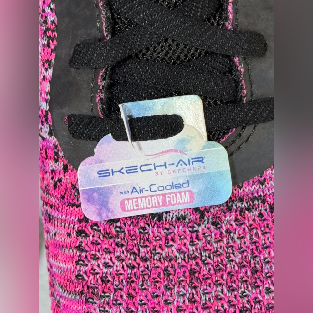 Skechers Skech-Air Air Cooled Memory Foam Shoes Black Pink Sneakers, Size 9.5 - Picture 8 of 10